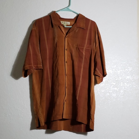 Tommy Bahama Other - TommyBahamaCaramel BurntOrange XLbuttonslubbylines